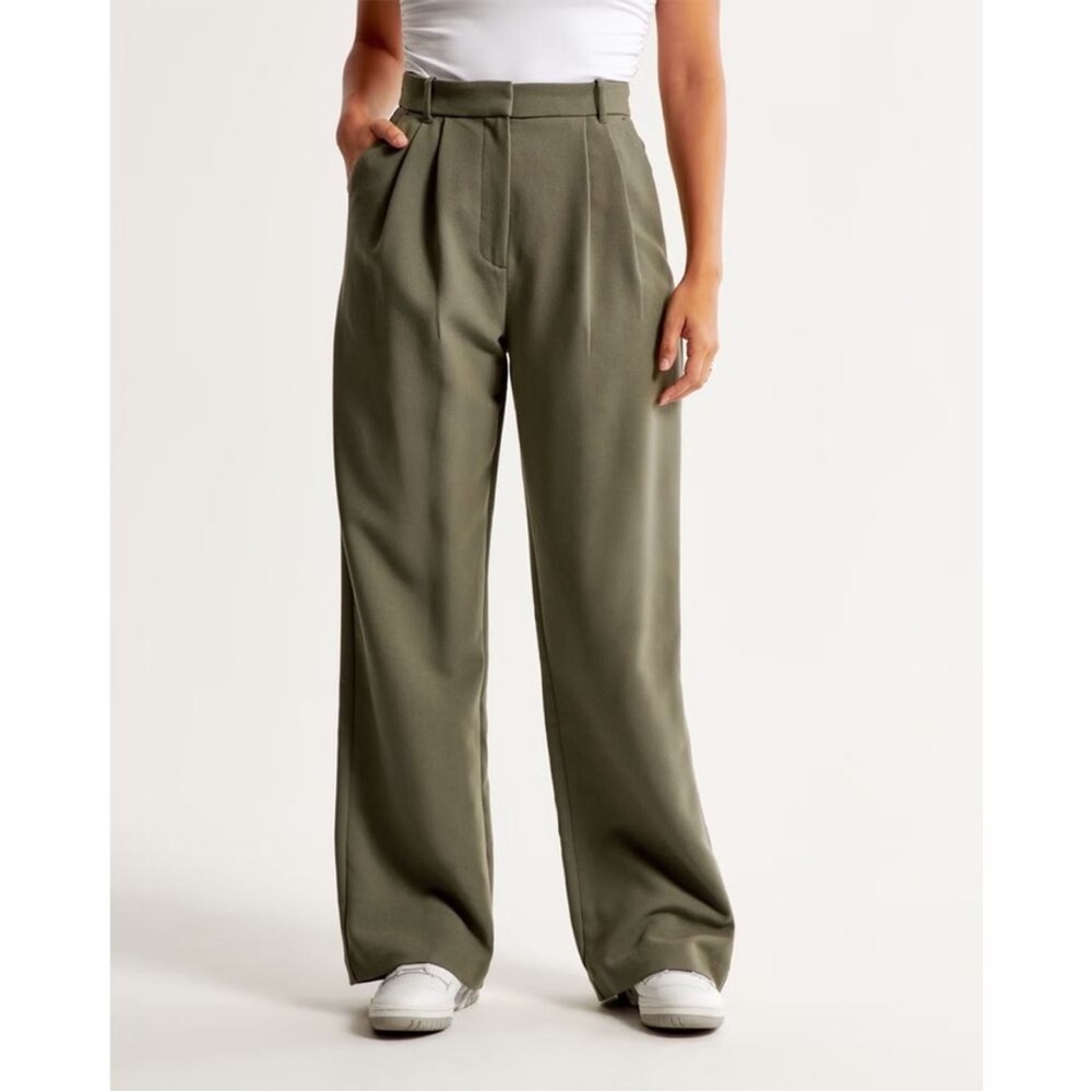 Abercrombie & Fitch Olive Wide Leg Pants